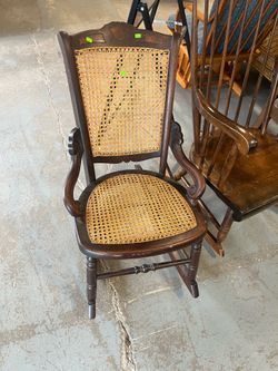 Vintage or antique small cane rocking chair (in store)