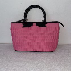 Vintage 1990’s Rockabilly Psychobilly Pink Ruffles Purse Handbag. Size: 12” x 7.5” NEW!! Never Used! Excellent Condition!