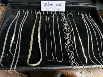 10 Sterling Silver chain necklaces  for one price
