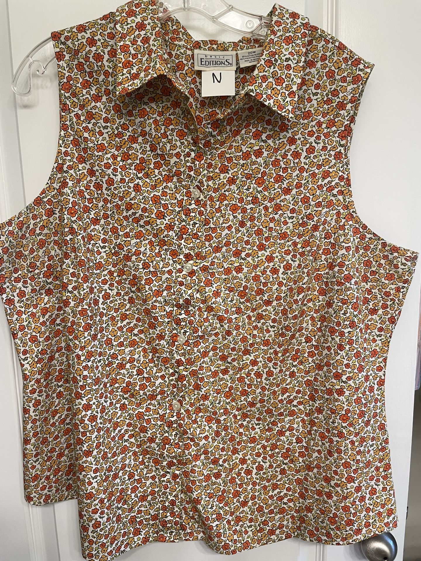 (N) Sleeveless Blouse/Shirt by Basic Editions (description below)