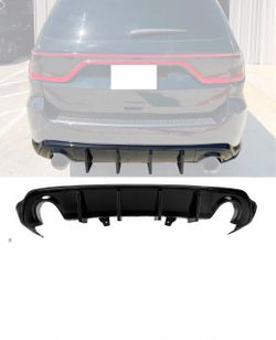 Fits 11-26 Dodge Durango Rear Bumper Lip Diffuser Gloss Black V1 Valance Canard