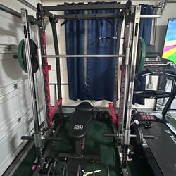 Marcy Smith Machine Home Gym System SM-4903, All-in-One Strength Training Cage with Weight Bench, Pulley, Squat Rack & Workout Station 