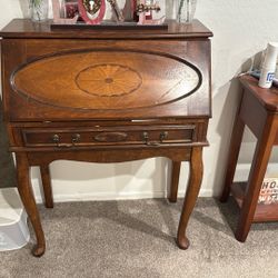 Beautiful Dark Wood Foldout Writing Desk