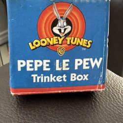 Vintage 1998 Looney Tunes Porcelain Hinged Trinket Box