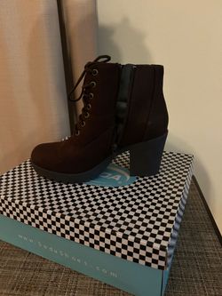 Soda Shoes Brown Lace-Up Platform Ankle Boots