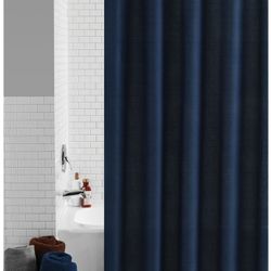 Navy Blue Fabric Shower Curtain 72" X 72"