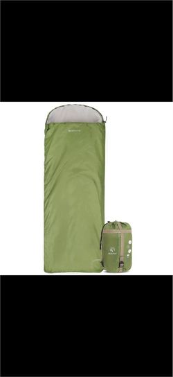 Brand New REDCAMP Ultralight Sleeping Bag - Army Green, 75" x 33", 1.5 lbs, with Compression Sack