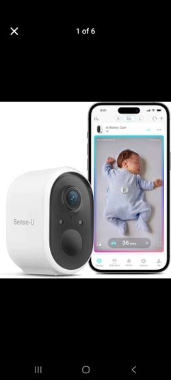 Sense-U AI Battery Baby Camera Monitor with Sensor-Free Sleep Breathing Movement Detection, Smart Se