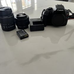 Canon EOS Rebel T7 DSLR Camera with 50mm & 18-55mm Lenses, Battery & Charger – Used