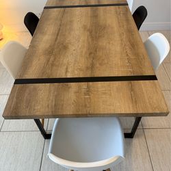 Dining Table + 5 Chairs – Industrial Style, Moving Sale