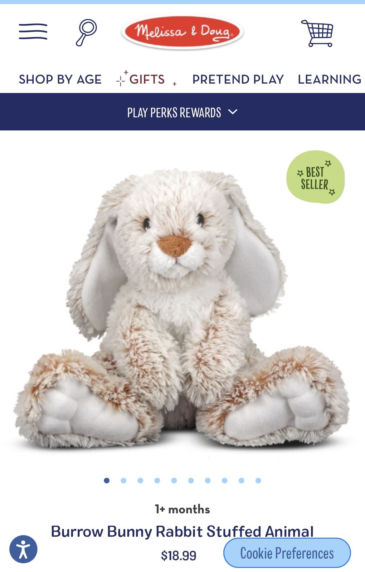 Melissa & Doug Burrow Bunny plush