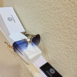 Versace Sunglasses Gold with Blue Lens