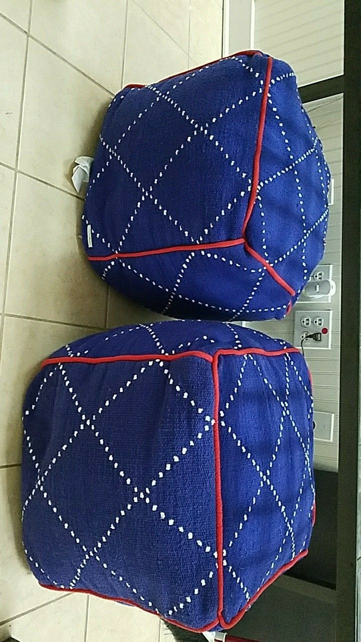 Pair of decorative poufs- Brooklyn and Bond