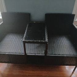 Patio Chairs W Table Connected