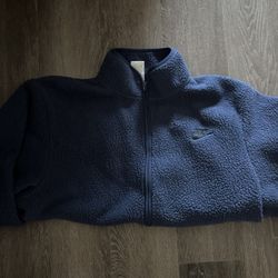Nike Navy Fleece Zip Up Sweater Mens Size Small