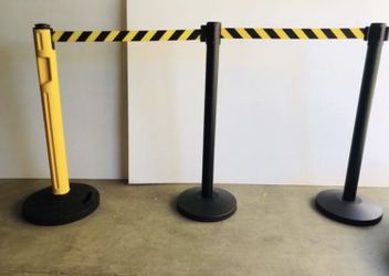 QueueWay - QWAYPOST-33-D4 - Black Post, 2" Wide, 7'6" Crowd/ Line Control (Set of 2)