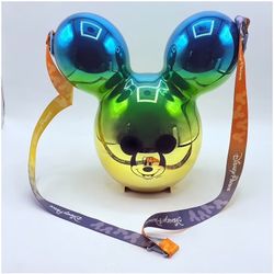 Disney Parks 2023 Mickey Balloon Metallic Rainbow Premium Popcorn Bucket
