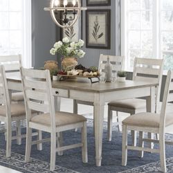 Gorgeous Ashley Furniture Skempton Dining Room Set With 6 Cushioned Chairs 