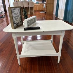 Antique White Side Table