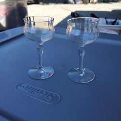 Apertif antique crystal glasses