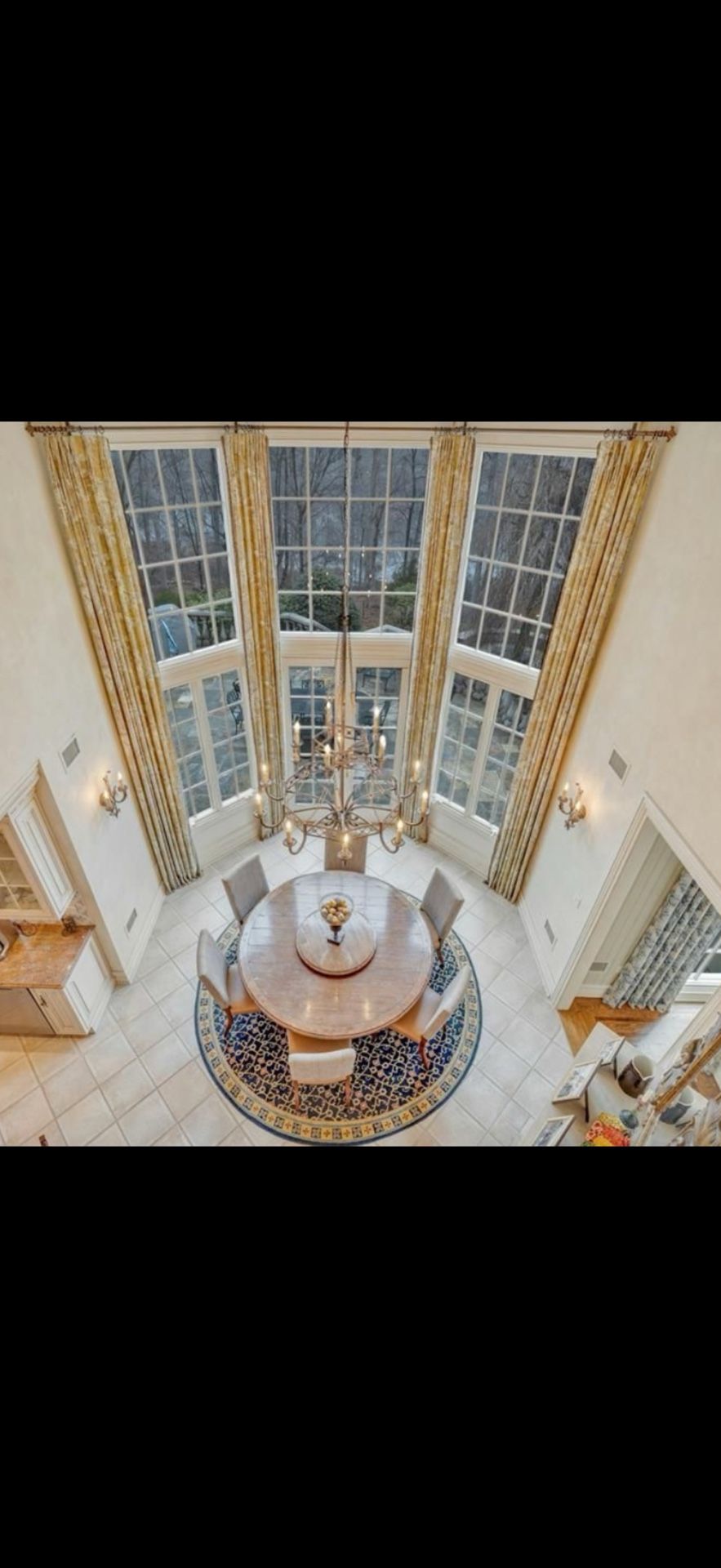 Luxury Custom Extra-Long Drapery – Toile de Jouy – 4 Panel Set (Approx. 15 ft Length)