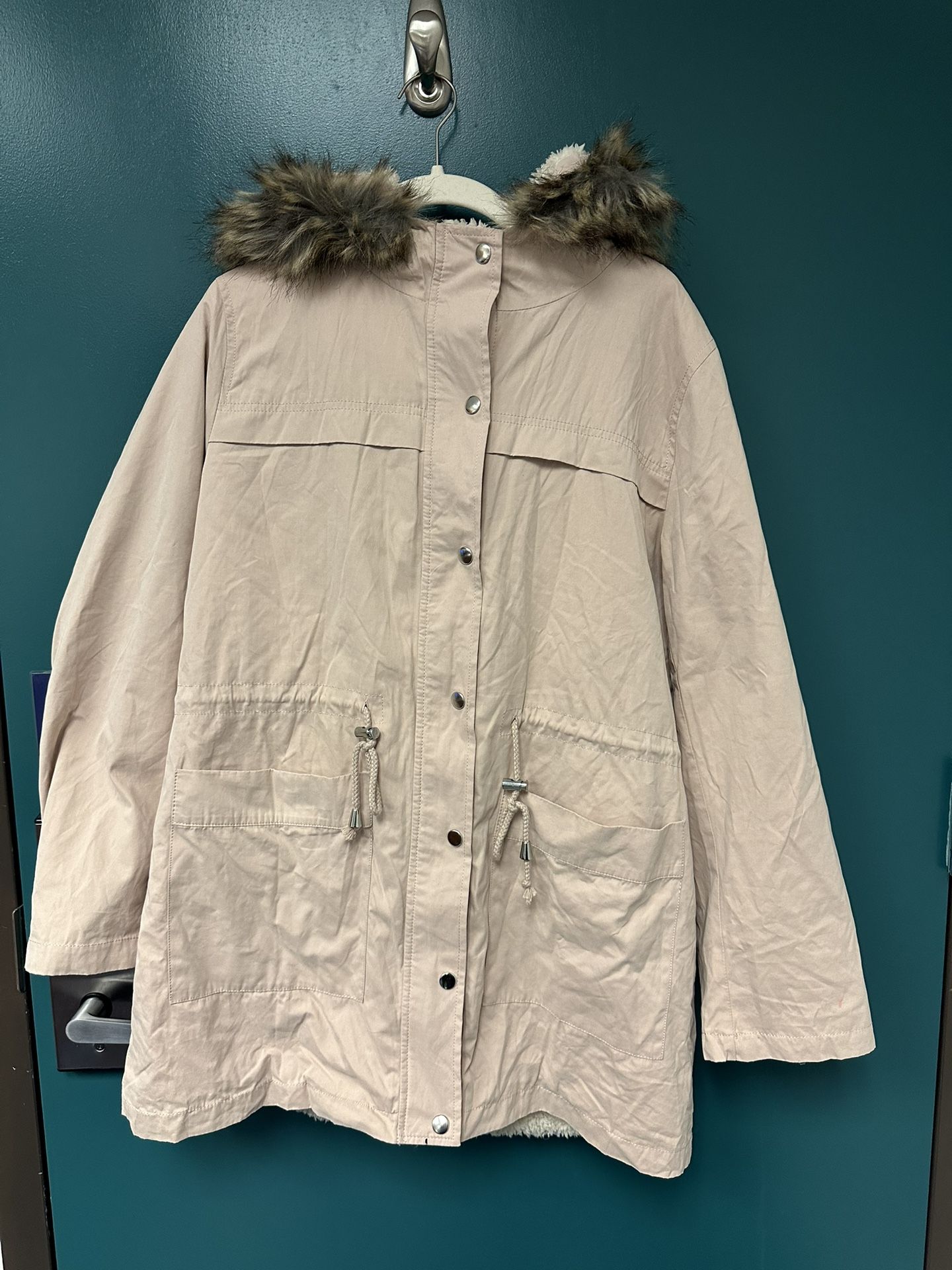 Forever 21 Faux Fur-Trim Hooded Jacket