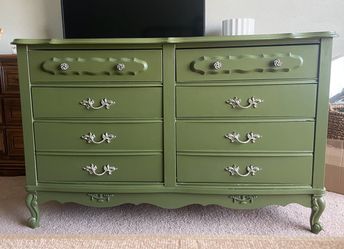 Green Dresser - 49.75” Length - 6-Drawer