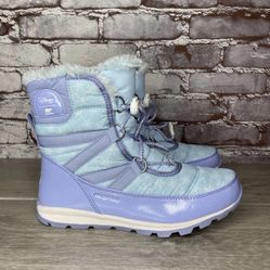 Disney X Sorel Z52113 Blue Whitney Short Frozen 2 Elsa Snow Boot Girls 5 US/37EU
