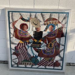 Antique Picture Made by Fabric and It Covers By Acrylic 