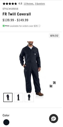 Carhartt FR twill coverall