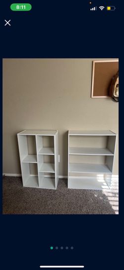 White Bookshelves Lot 