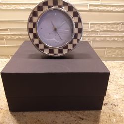 MacKenzie Childs Courtly Check Desk Clock 
