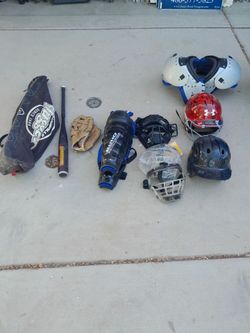 Used Baseball And Football Equipment Bat Glove Mask Pads $4-$15 each See All Photos Read Description