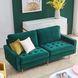 Green Velvet Loveseat Sofa