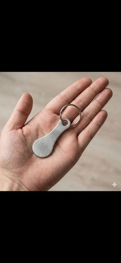 Reusable Shopping Trolley Release Tool Keychain Brass Keyring Chrome Silver NEW