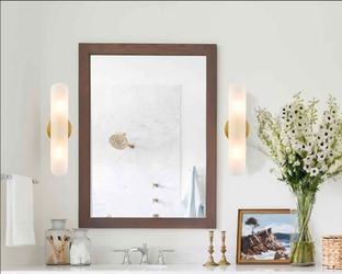 Wood Framed Rectangular Wall Mirror
