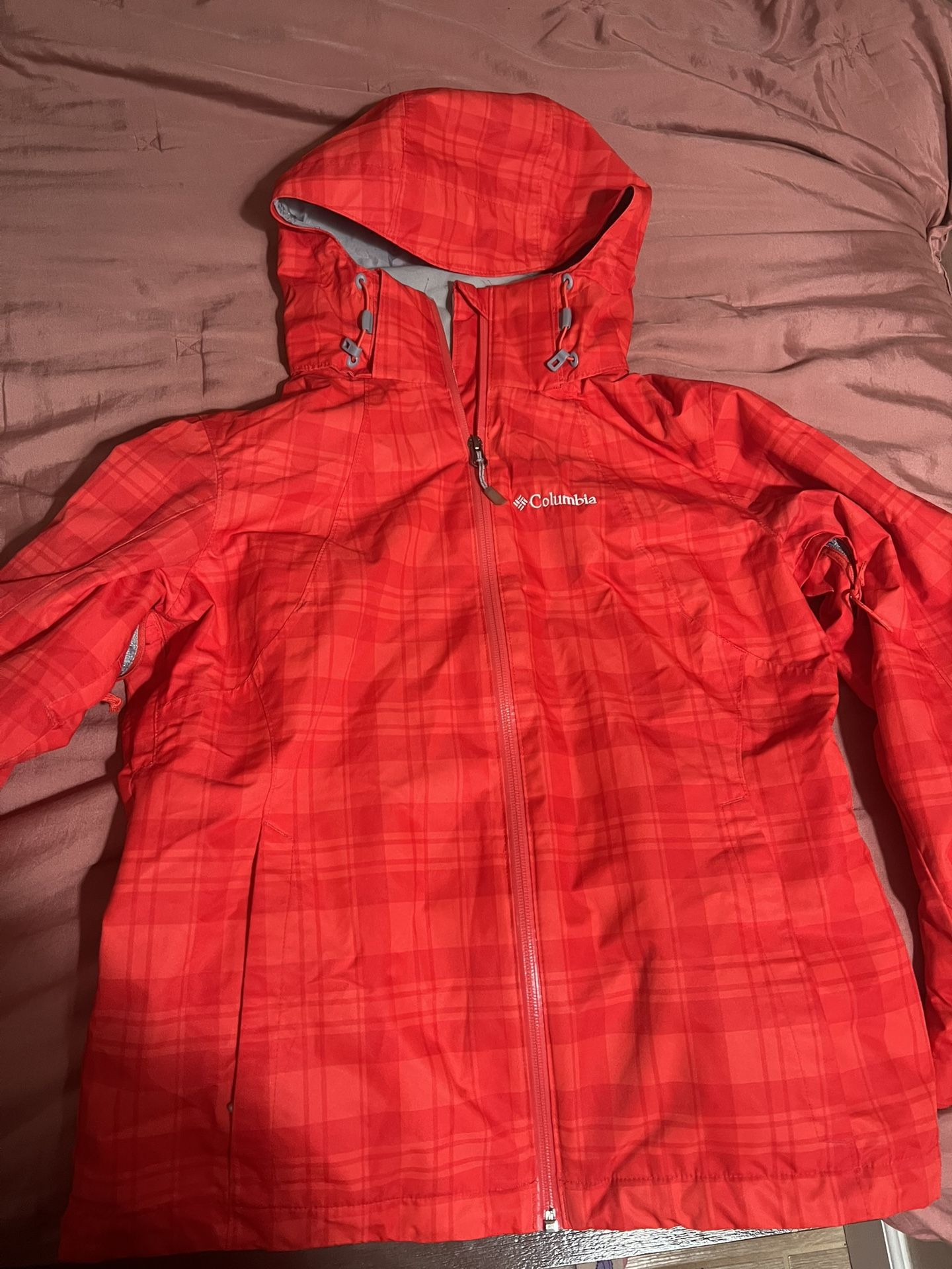 Columbia Red Rain Jacket Size Medium Woman