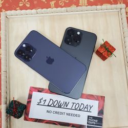 Apple IPhone 14 Pro Unlocked - $1 Down Today - NO CREDIT Needed