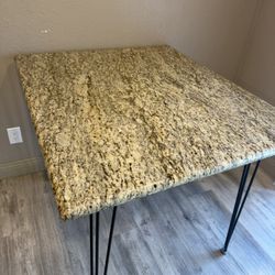 Granite Top Table with Hairpin Legs