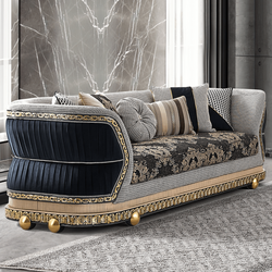 Firenze Eleganza Black/Grey Sofa / HD-S9013
