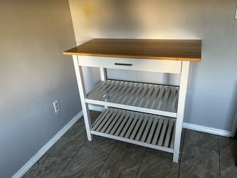 Kitchen Island Cart with Butcher Block Top
