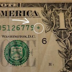 Rare One Dollar Bill Star Note