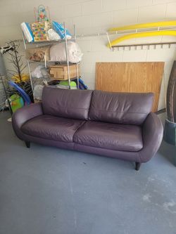 Modern Italian Leather Couch from Macy's- Navy