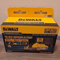 DEWALT Powerstack 20V MAX Battery Starter Kit, Rechargeable, 5Ah, Lithium Ion