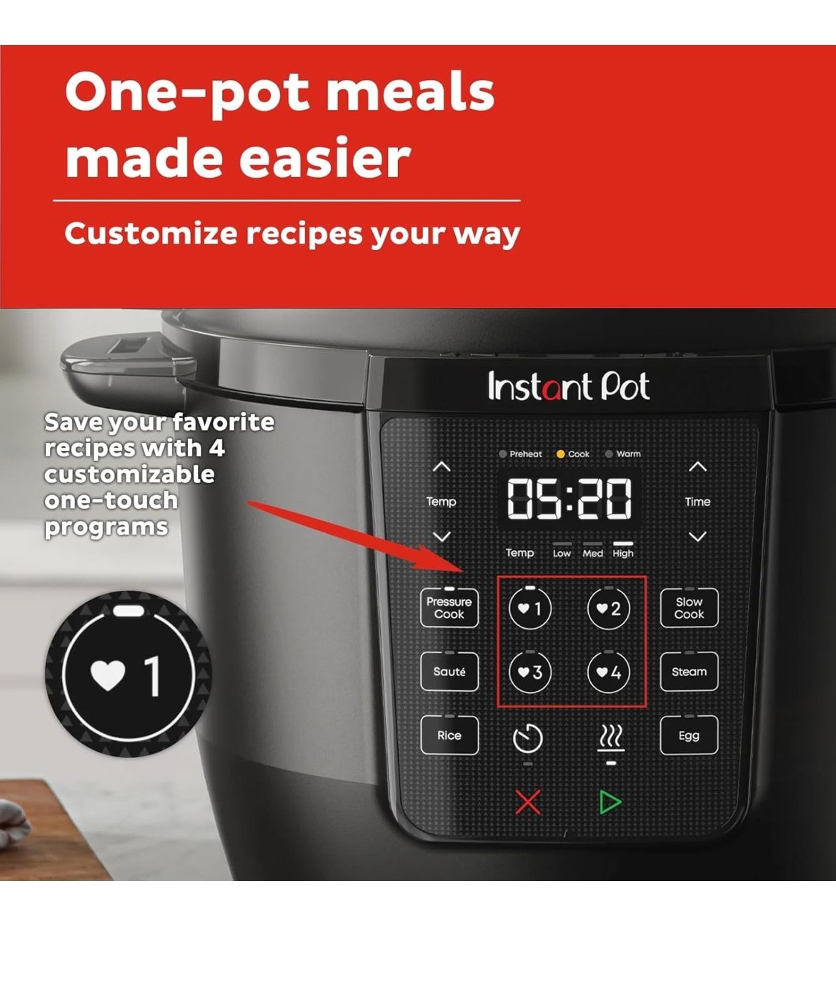 Instant-Pot RIO Chef Series 6 Qt Pressure Cooker, 7-in-1 Programmable Multi-Cooker, Non-Stick Ceramic Inner Pot, Dishwasher-Safe, Quick Steam Release,