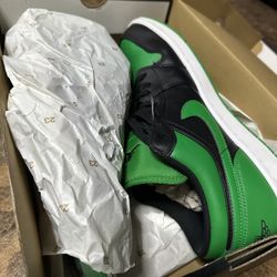 Size 11 2023 Air Jordan 1 Low 'Black Lucky Green'