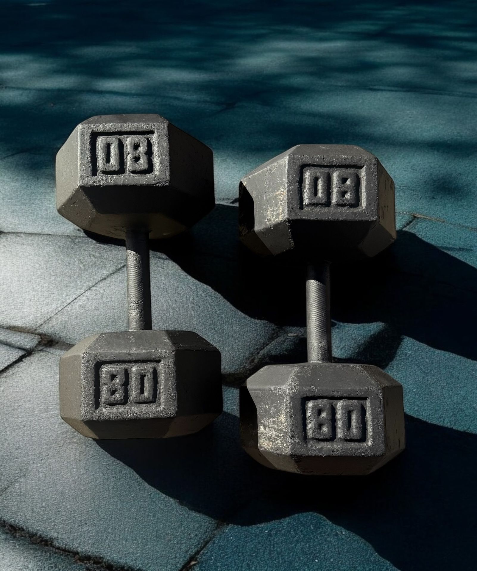 80 Lbs Dumbbells Cast Iron