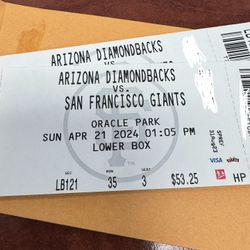 AZ Diamondbacks Vs SF Giants