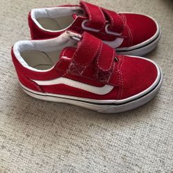 Red Kids Vans 10.5