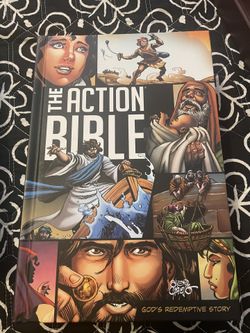 NEW without box - 🗃️ The Action Bible for kids! Hardcover - animated - $8 - 67th ave/Bell 